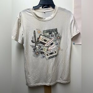 Flower cassette tape t-shirt